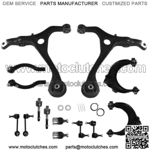 For 2003-2006 07 Honda Accord Lower Upper Control Arms Tie Rods Suspension 14pcs