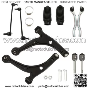 For Honda Pilot Acura MDX 10pc Front Lower Control Arm Kit Tie Rods Sway Bars