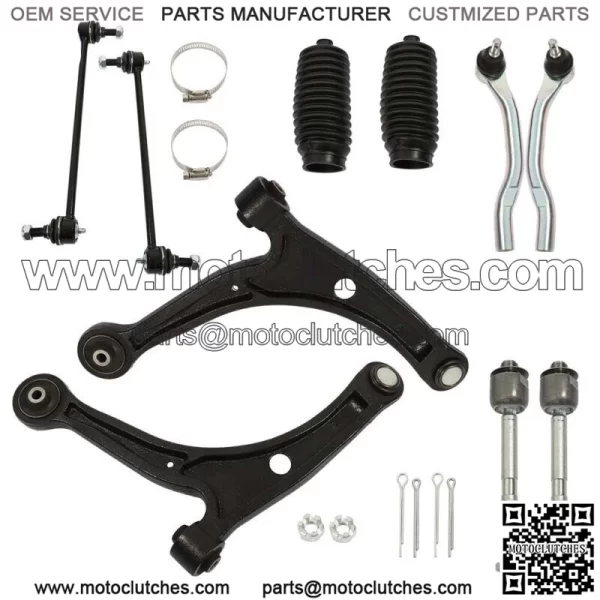 For Honda Pilot Acura MDX 10pc Front Lower Control Arm Kit Tie Rods Sway Bars