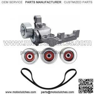 For 2005-2015 Toyota Tacoma 4Runner Belt Tensioner & 3 Pulley+ Drive Belt Kit