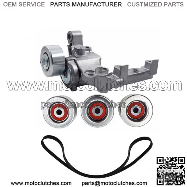 For 2005-2015 Toyota Tacoma 4Runner Belt Tensioner & 3 Pulley+ Drive Belt Kit