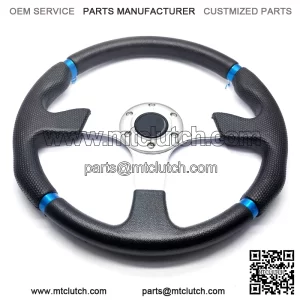 14" Black Steering Wheel & 5/6 Hole Adapter for EZGO Marathon Medalist Golf Cart