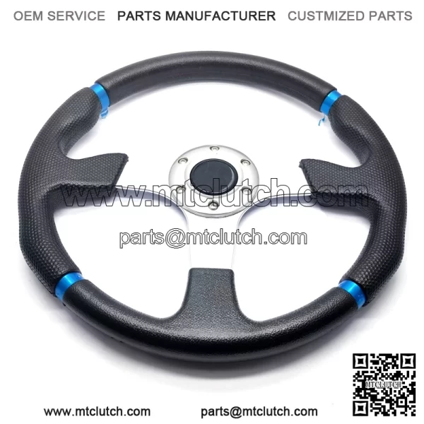 14" Black Steering Wheel & 5/6 Hole Adapter for EZGO Marathon Medalist Golf Cart