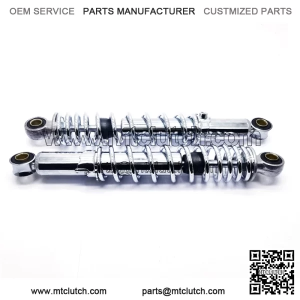(Set of 2) Universal 12" Adjustable Shock Absorbers with 12.7mm (1/2") Bolt Holes for Go Karts & Mini-Bikes