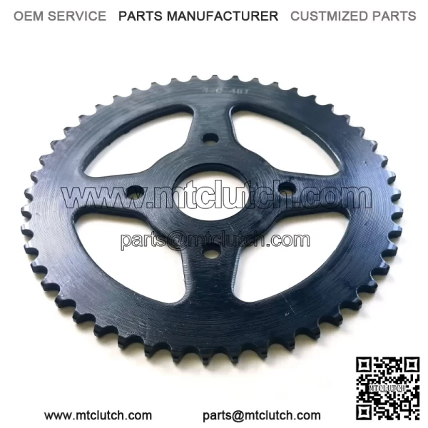 48T 40mm #420 4 holes (black four sides hollow) sprocket - Image 2
