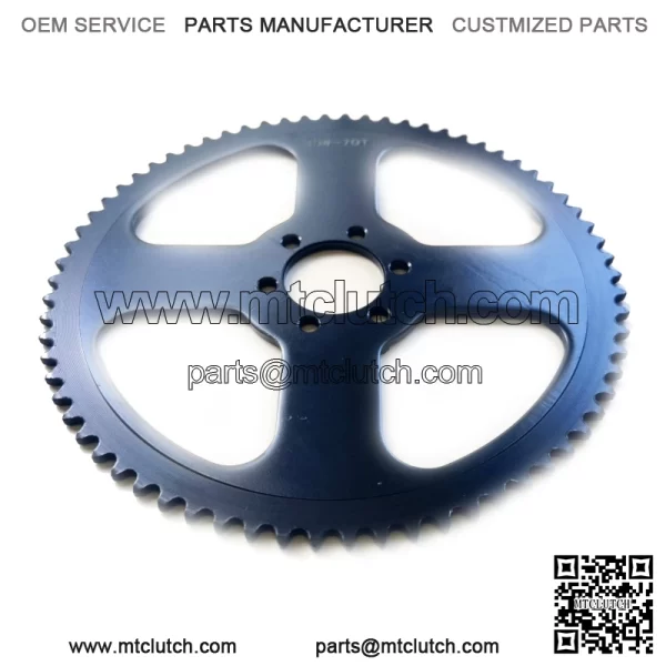 70T 37mm #35 6 holes (black four sides hollow) sprocket - Image 2