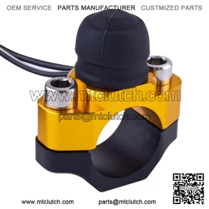 CNC Motorcycle ATV Water Proof Engine Start Stop Kill Switch Button for Electric Motorcycle Scooter Bike Modification Universal Parts with Mounting Backplate-Gold
