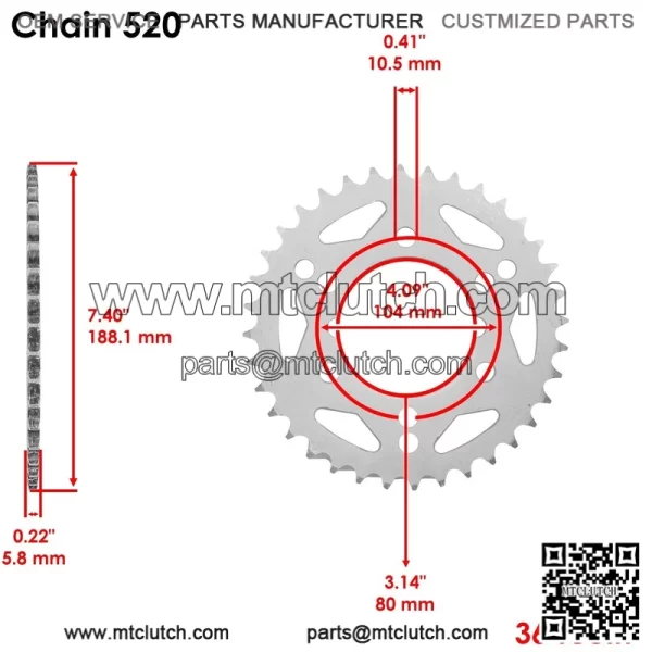 Polaris Scrambler 500 4X4 2000-2011 Front/Rear Sprockets Kit - Image 3