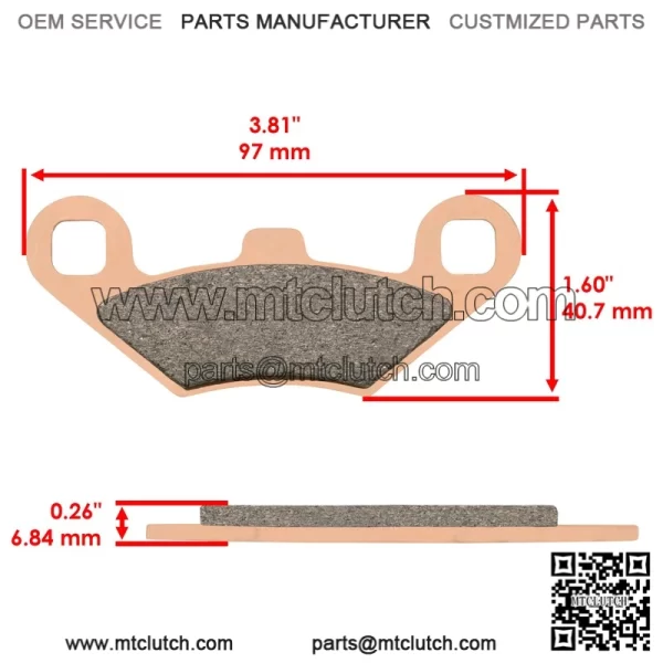 Polaris Scrambler 500 4X4 1998-2004 Front/Rear Brake Pads - Image 2