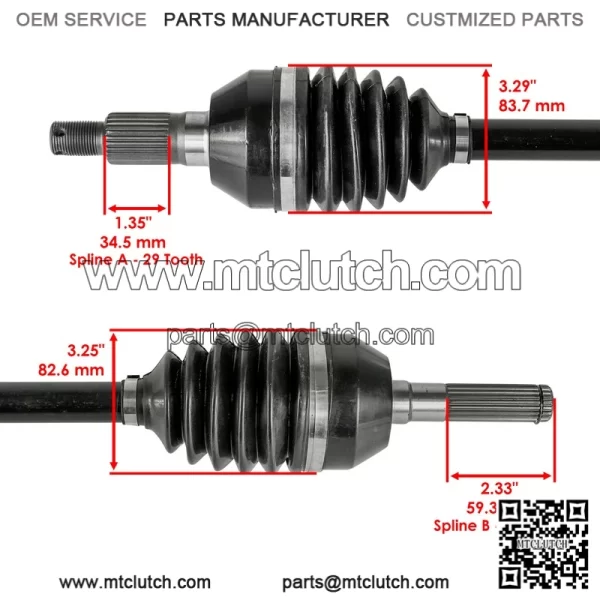 Can-Am Maverick X3 4x4 Turbo 2017-2020 Front Left CV Joint Axle - Image 3